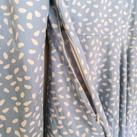 Vacay Lantern Sleeve Tie Front All Over Print Dress - Picture 5 of 6